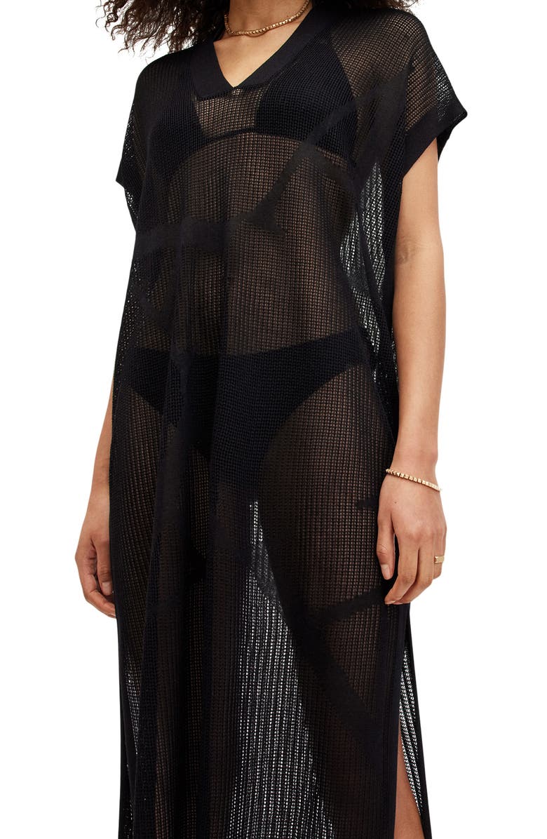 AllSaints A Star Mesh Dress, Alternate, color,