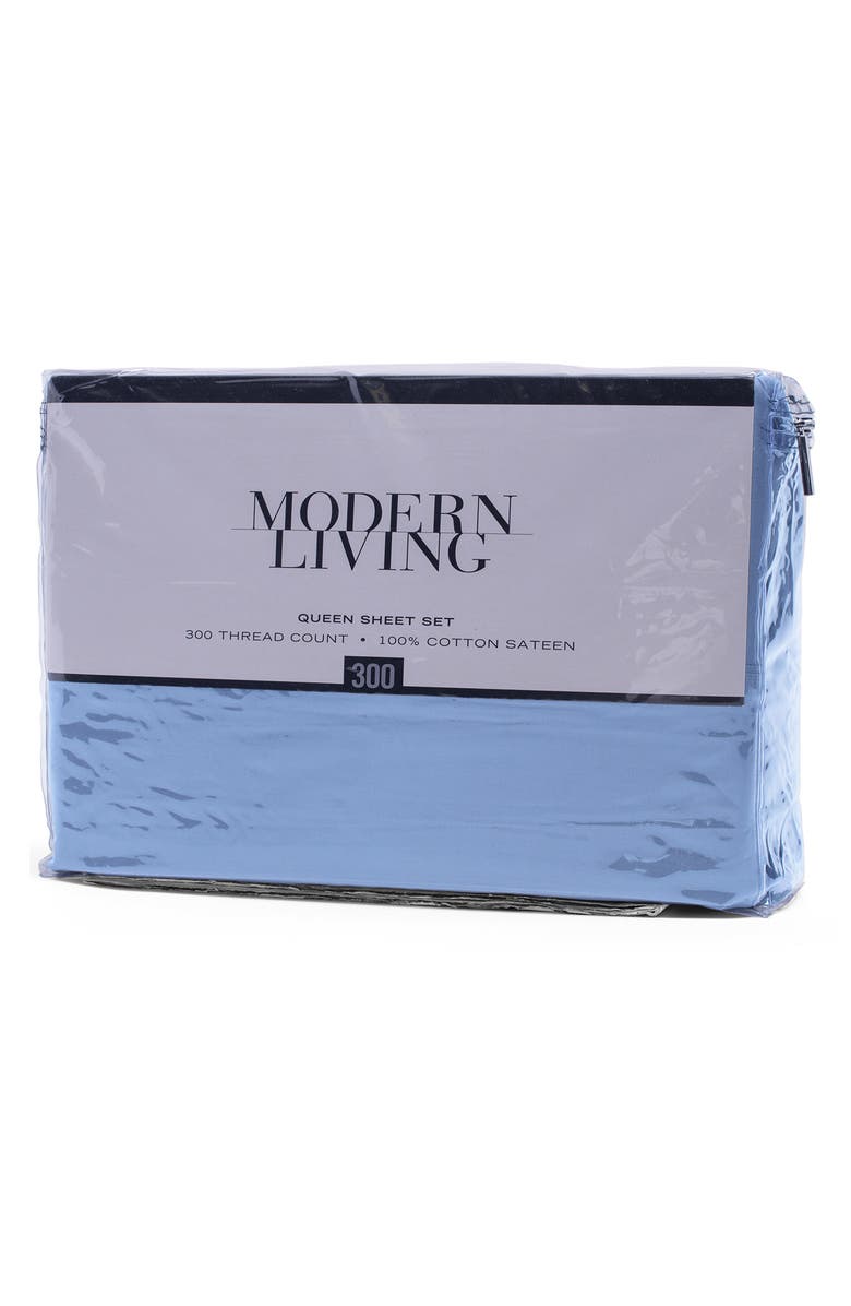 Modern Living 300 Thread Count Cotton Sateen Sheet Set, Main, color, Shadow