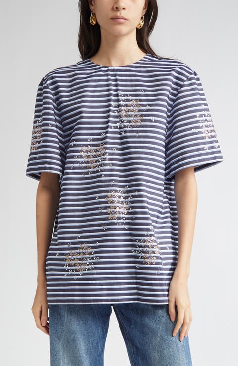 Tシャツ・カットソー RABANNE LACE TOP WITH SILVER DETAILS Shirts & Tops | Rabanne