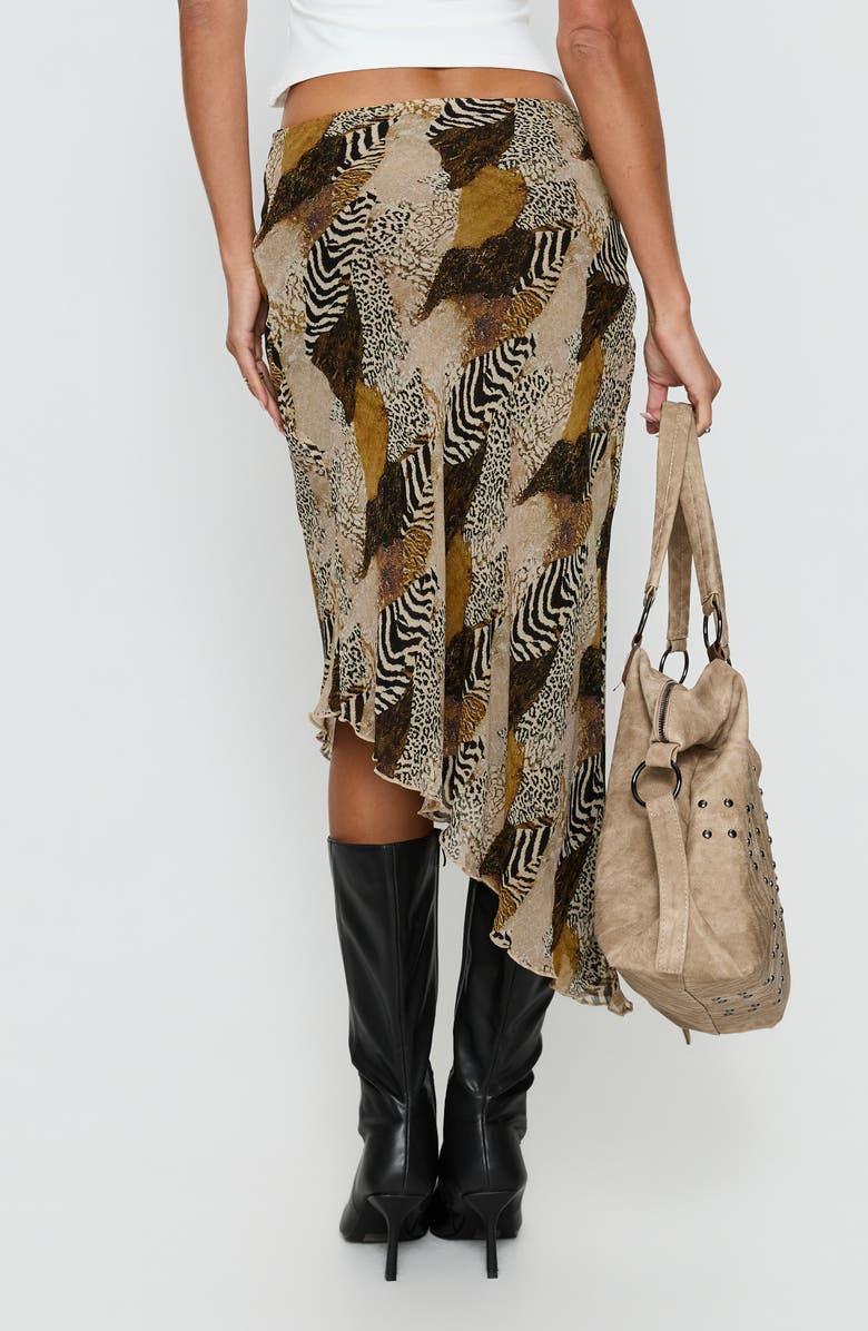 Princess Polly Suella Mixed Print Asymmetric Midi Skirt, Alternate, color,