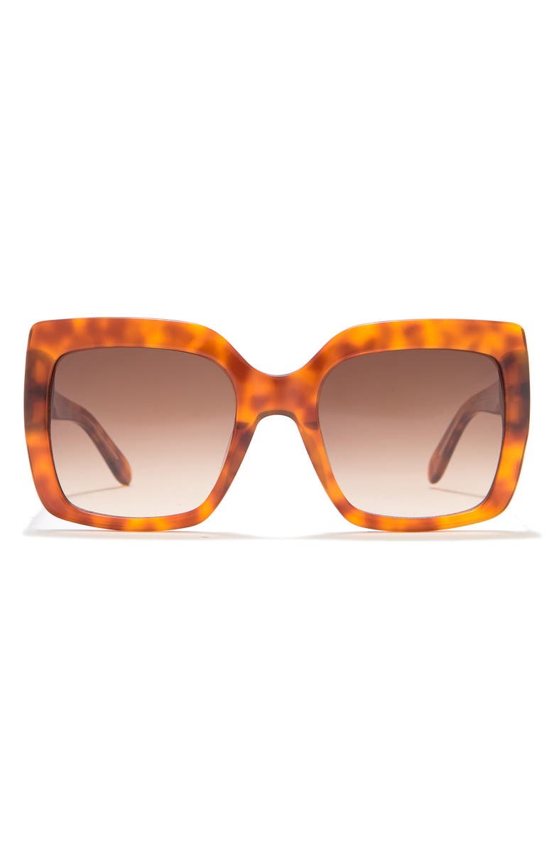 BCBGMAXAZRIA 50mm Oversized Square Sunglasses, Main, color, Golden Honey Havana