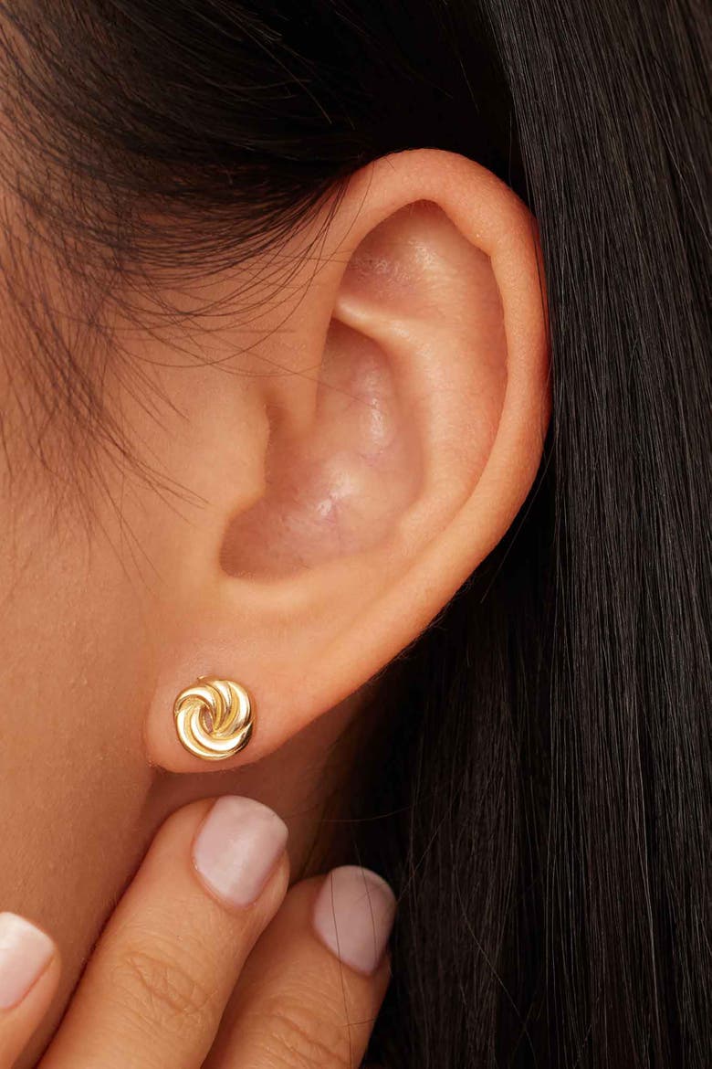 14K Yellow Gold Infinite Love Studs, Alternate, color, Yellow Gold