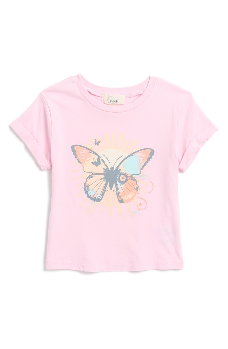 Peek Aren't You Curious Kids' Sunshine Butterfly Cotton Graphic T-Shirt, Main, color, 