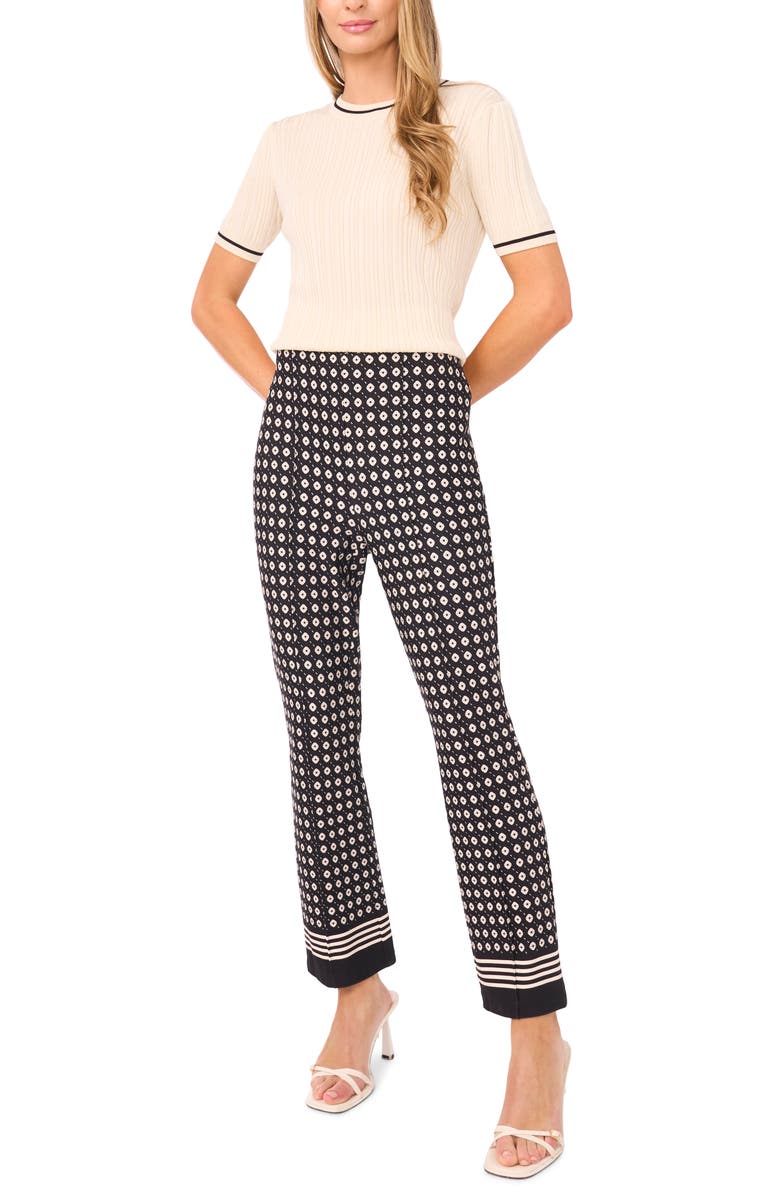 Ted Baker Lora Variegated Rib Short Sleeve Sweater, Alternate, color, Vintage Ivory