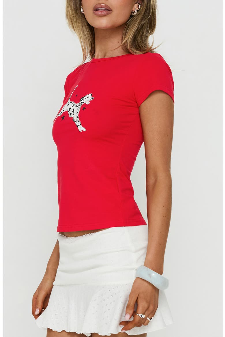 Dalmation Love Graphic Baby Tee, Alternate, color, RED