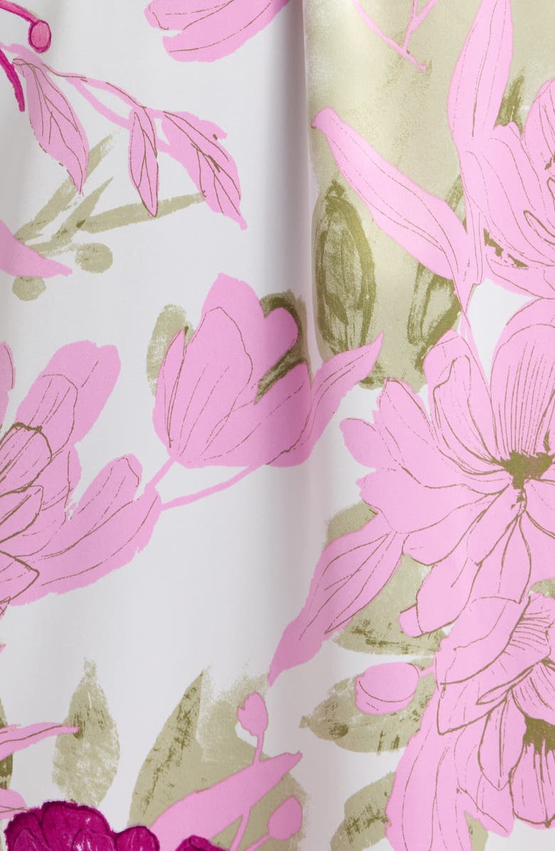 Natori Peony Blossom Satin Robe, Alternate, color, 