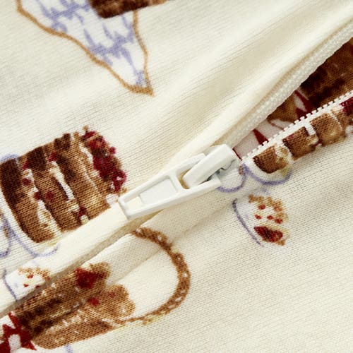 Milkbarn Organic Cotton Zipper Pajama In Multi