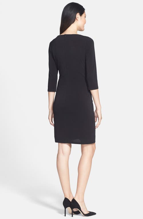 Marc New York By Andrew Marc Shirred Jersey Sheath Dress In Black