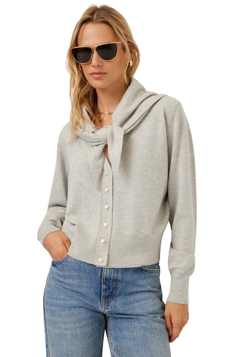 Wren Scarf Cardigan, Alternate, color, LIGHT GRAY