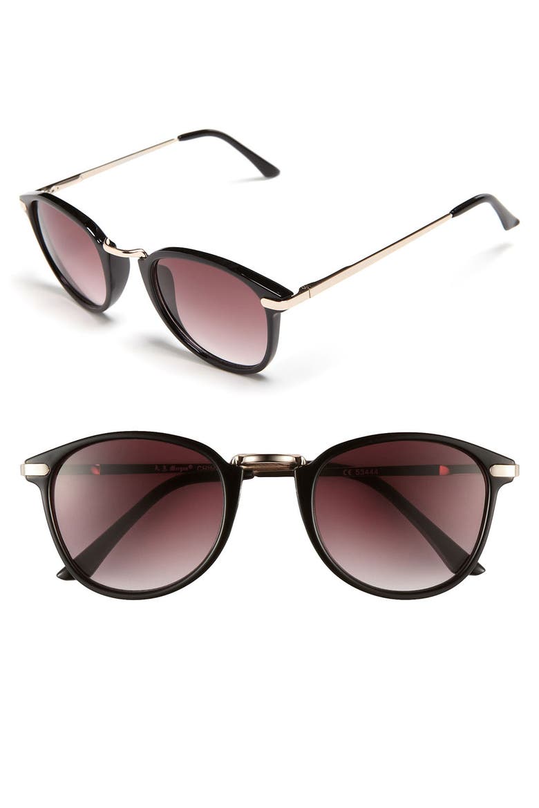 48mm 'Castro' Sunglasses, Main, color, BLACK