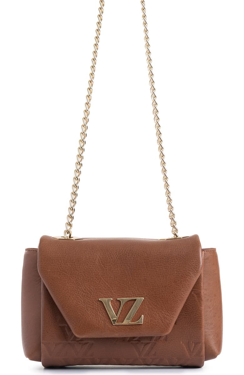 Velez Mini Lili Hands-Free Leather Bag with Metallic Chain, Main, color, Brown