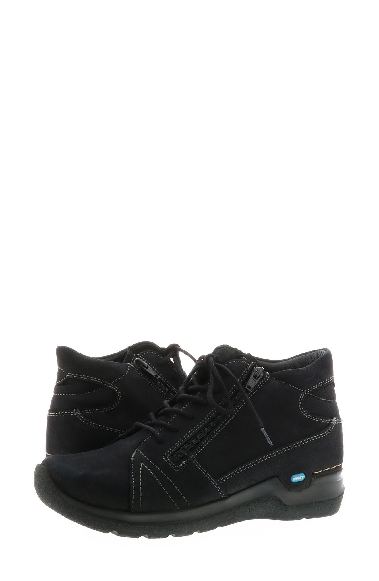 Wolky Why Water Resistant Sneaker, Alternate, color, Black Nubuck
