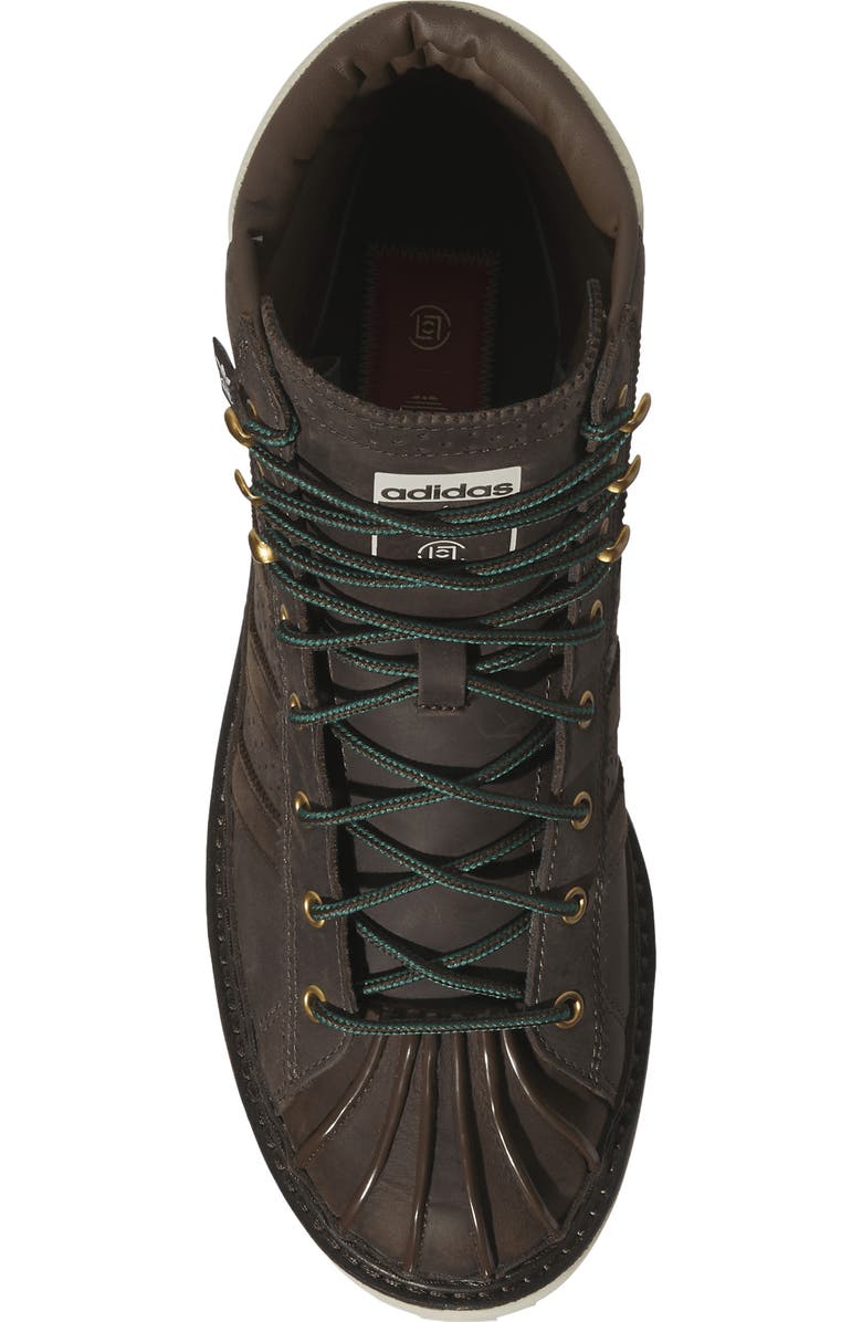 adidas x CLOT by Edison Chen Gender Inclusive Pro Model Sneaker Boot, Alternate, color, Dark Brown/ Wonder Beige