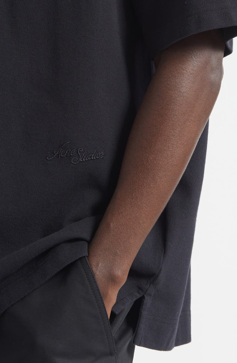 Acne Studios Tourist Logo Embroidered Cotton T-Shirt, Alternate, color, Black