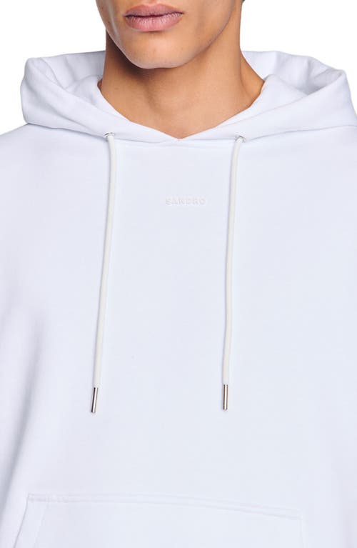 Sandro Logo Hoodie In Optic White
