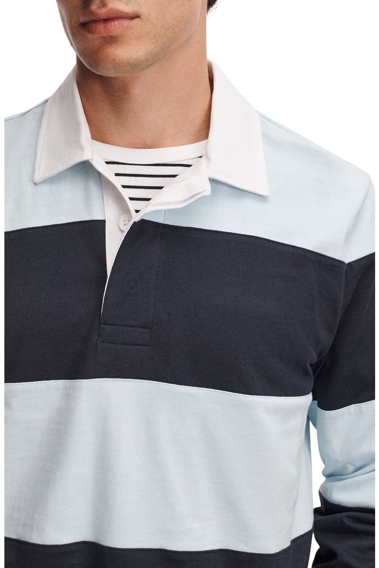Striped Cotton Rugby Shirt, Alternate, color, LTBLM