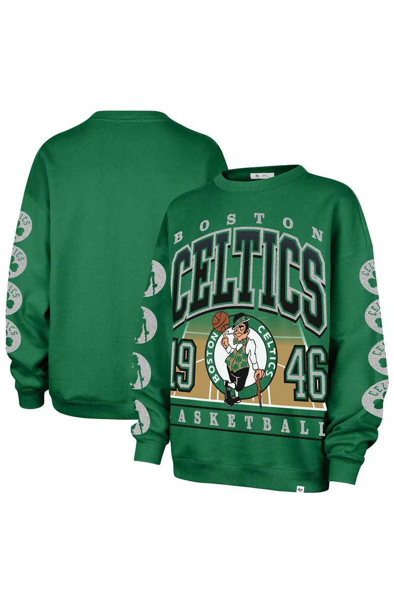 '47 Women's '47 Kelly Green Boston Celtics Go Big Oversized Sweatshirt, Main, color, Kelly Green