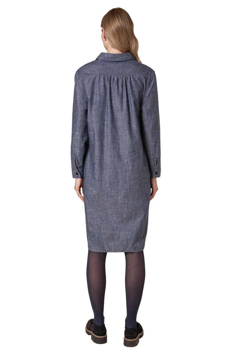 Celtic & Co. Chambray Long Sleeve Knee Length Dress, Alternate, color, Indigo