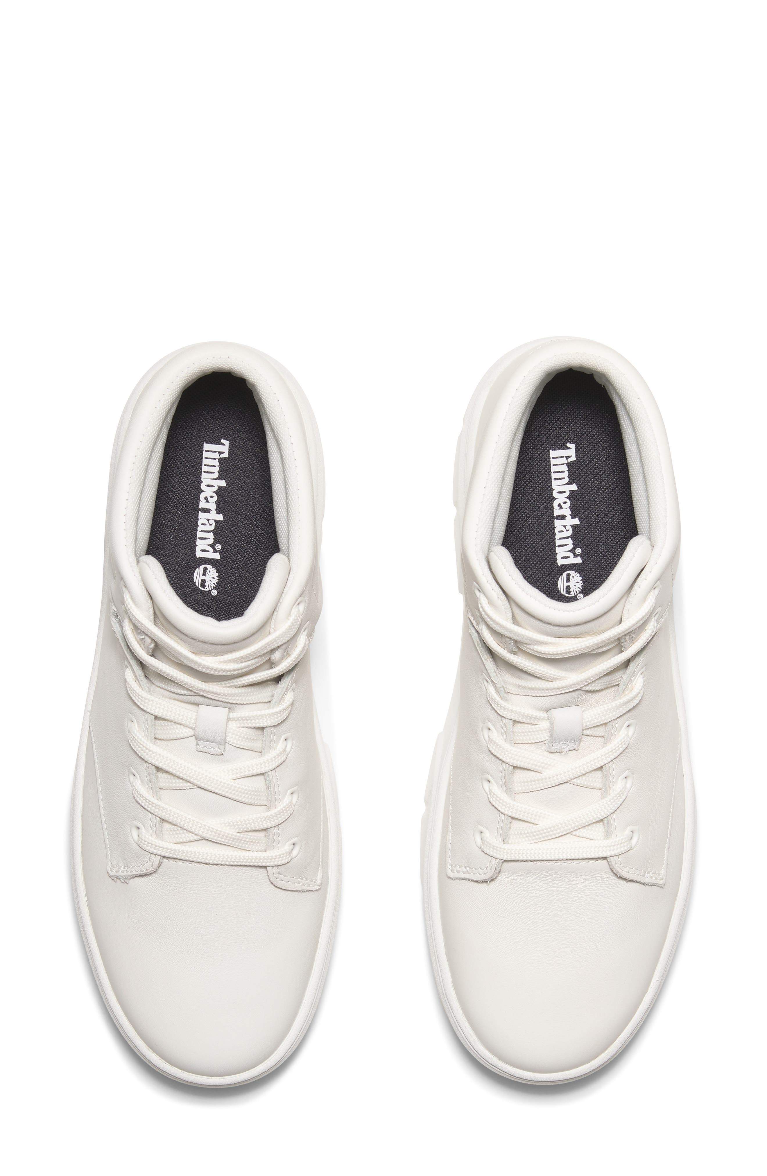 Timberland Laurel High Top Platform Sneaker, Alternate, color, White Full Grain