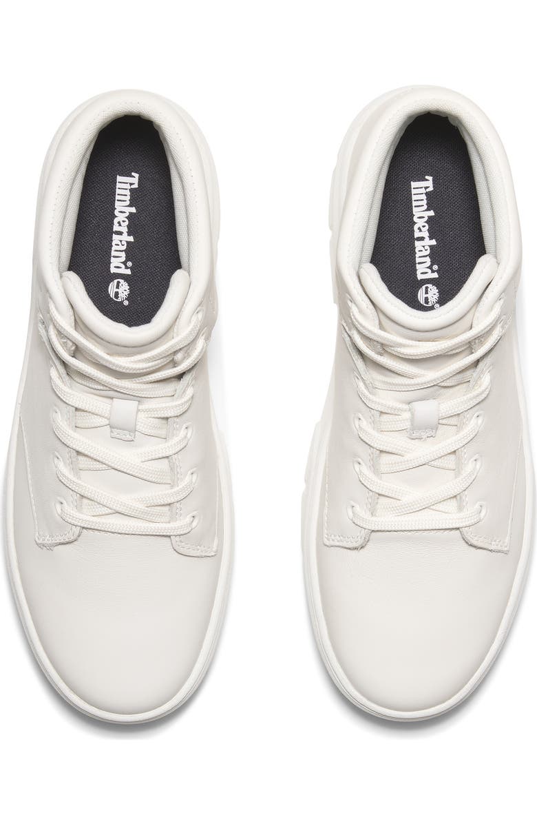 Timberland Laurel High Top Platform Sneaker, Alternate, color, White Full Grain