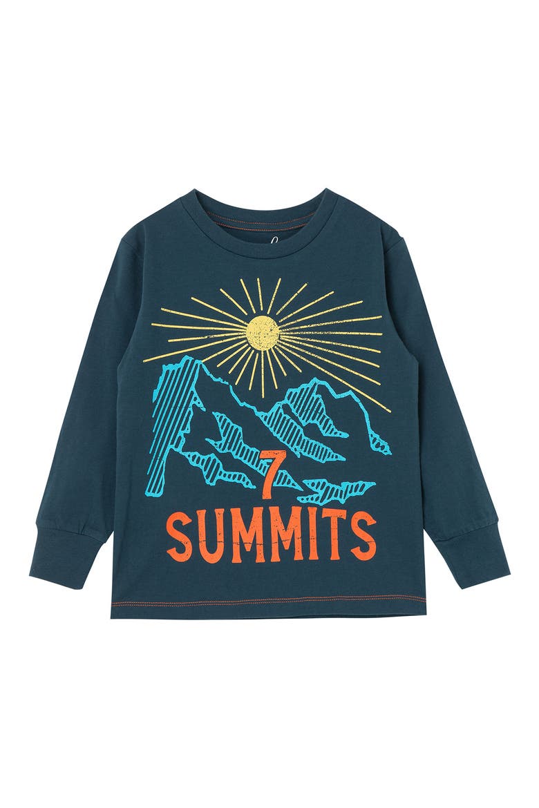 Kids' Seven Summits Long Sleeve Graphic Tee, Main, color, DARK TEAL