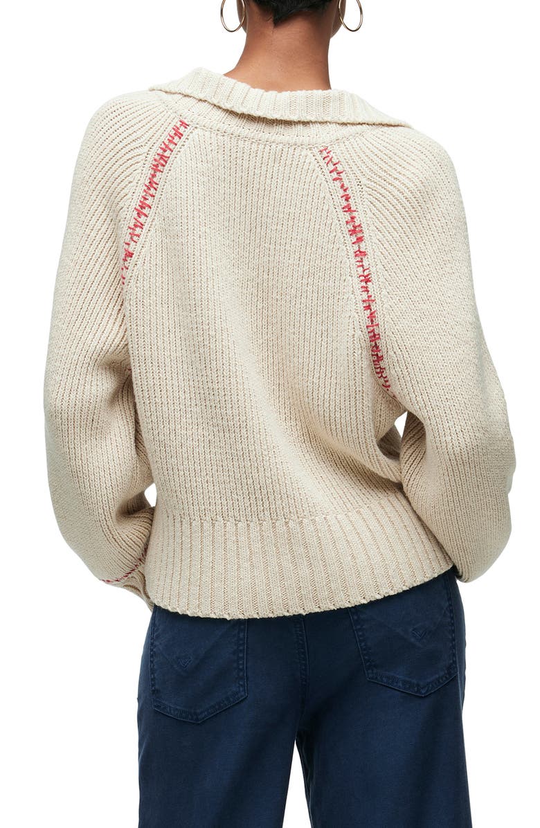 Hudson Jeans Johnny Collar Sweater, Alternate, color, Crme