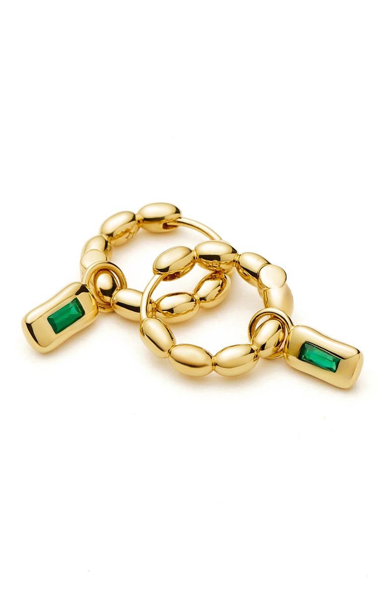 Missoma Molten Stone Baguette Hoop Earrings, Alternate, color, Gold