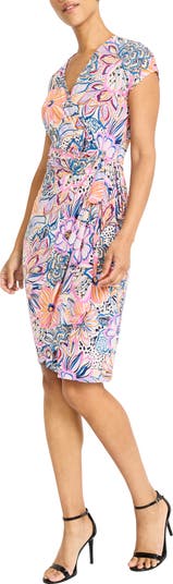Matte Jersey Faux Wrap Dress