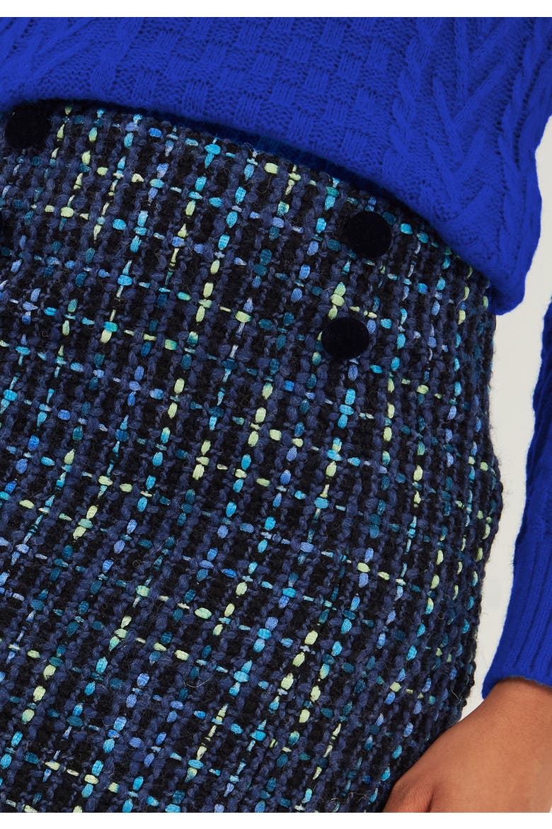 Tweed Pencil Skirt, Alternate, color, NAVY TWEED