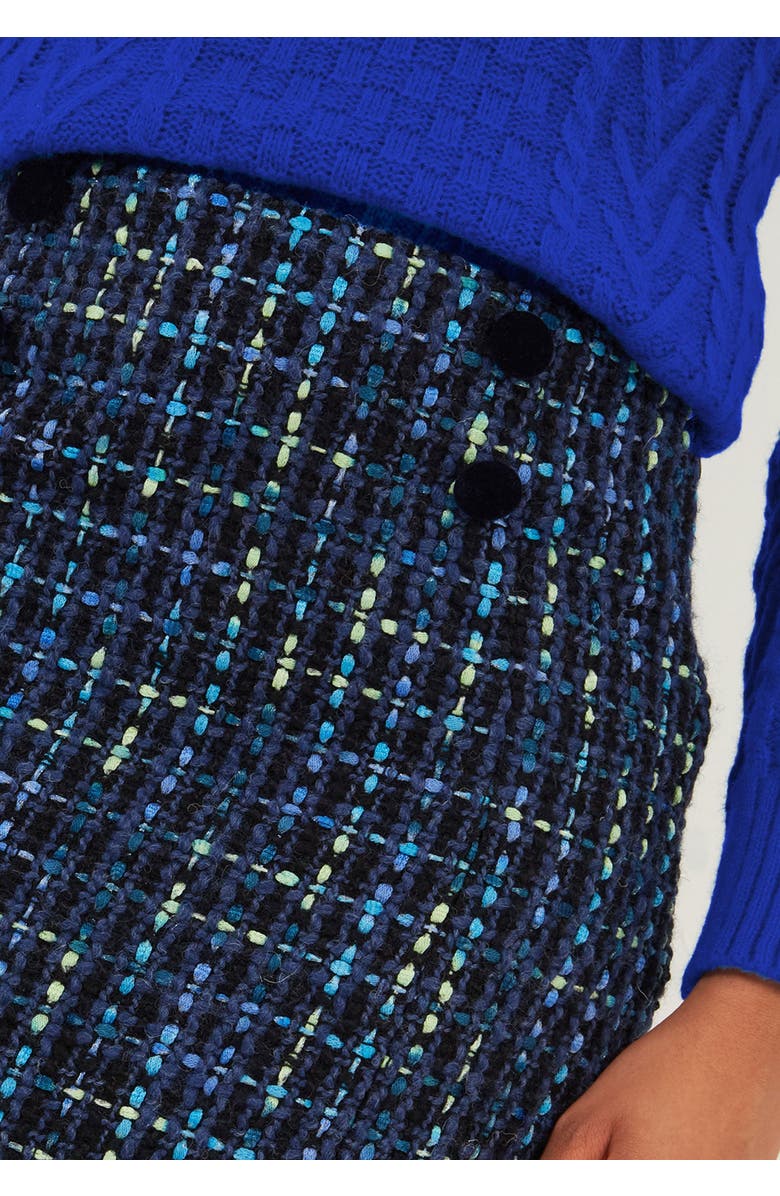 Joe Browns Tweed Pencil Skirt, Alternate, color, Navy Tweed