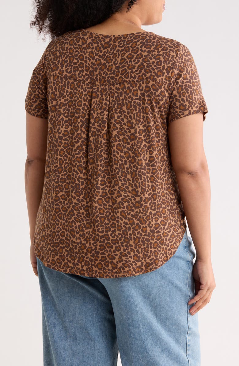 PHILOSOPHY REPUBLIC CLOTHING Short Sleeve High-Low T-Shirt, Alternate, color, Brown Leopard