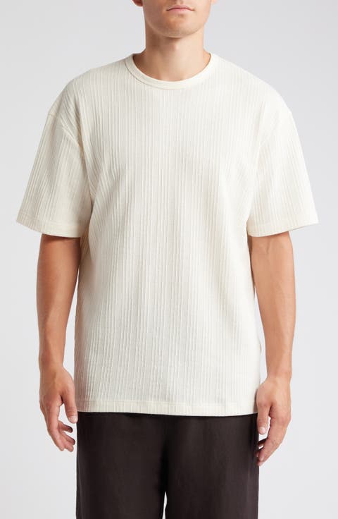 Textured Stripe Cotton T-Shirt