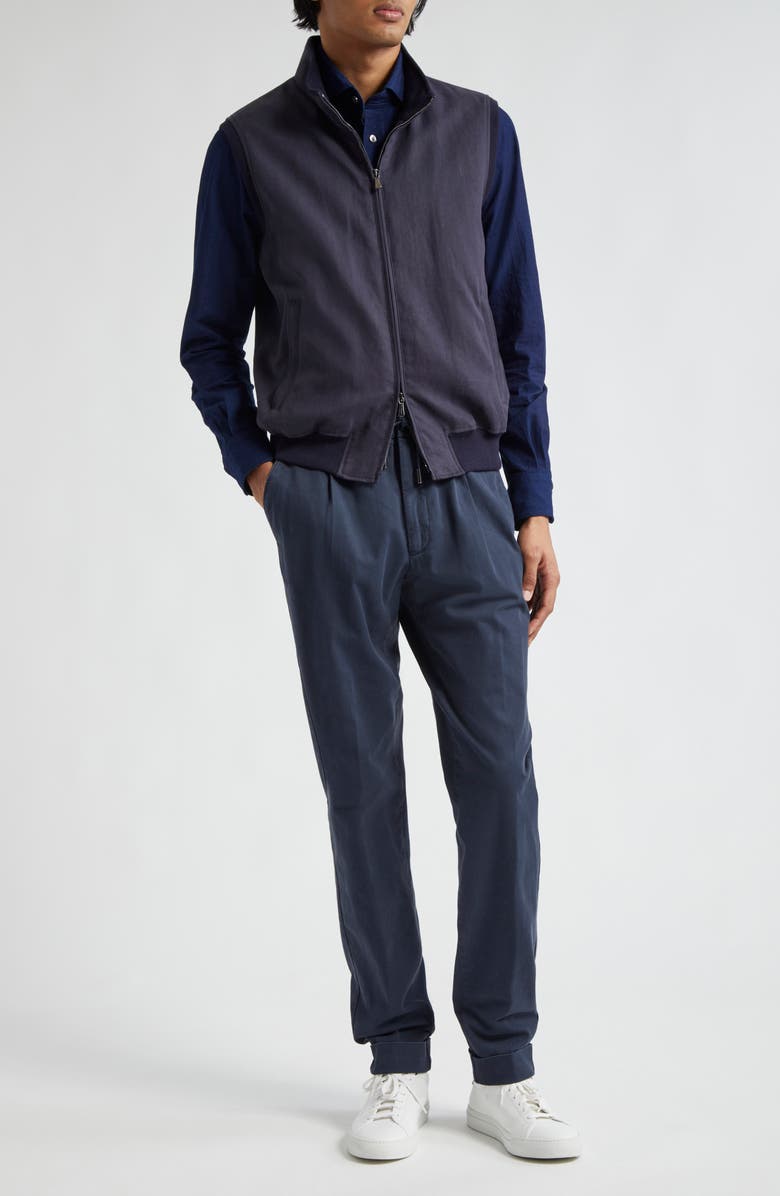 Thom Sweeney LINEN ZIP THROUGH VEST, Alternate, color, 