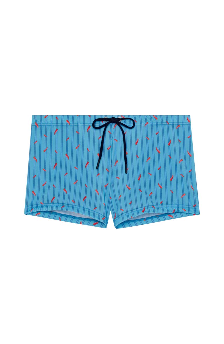 HOM Espelette Swim Shorts, Main, color, Turquoise Print