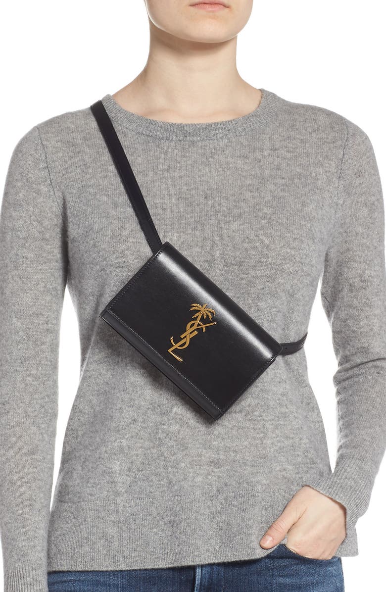 Saint Laurent Kate Leather Belt Bag, Alternate, color,