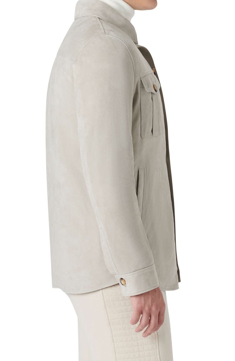 Bugatchi Suede Shirt Jacket, Alternate, color, Beige