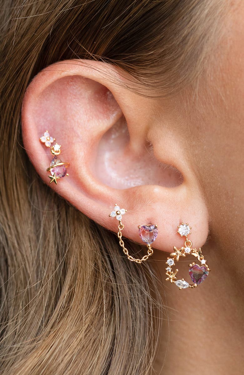 Girls Crew Love Blooms Single Earring, Alternate, color, Gold