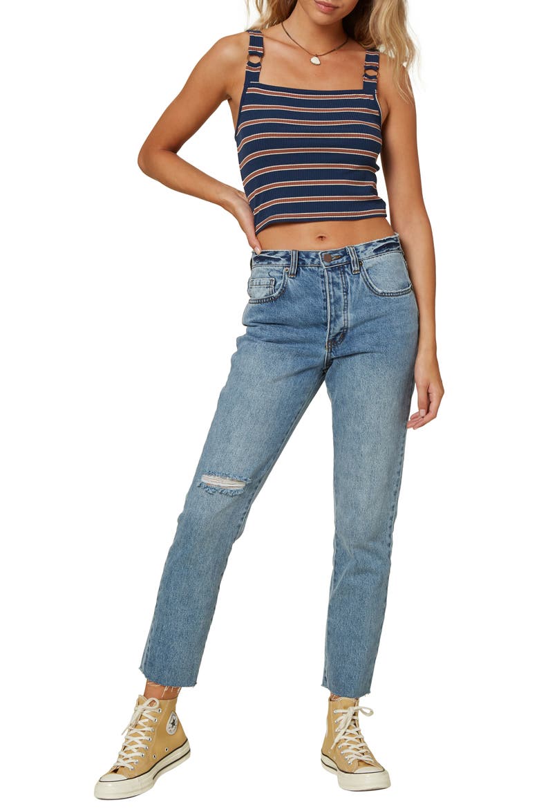 Mahoney Crop Rib Tank, Alternate, color, MONACO BLUE