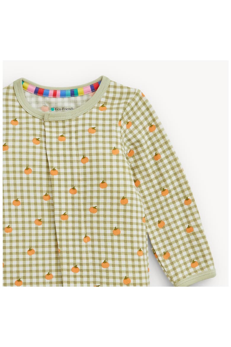 Baby Pumpkin Plaid Footie, Alternate, color, WHITE
