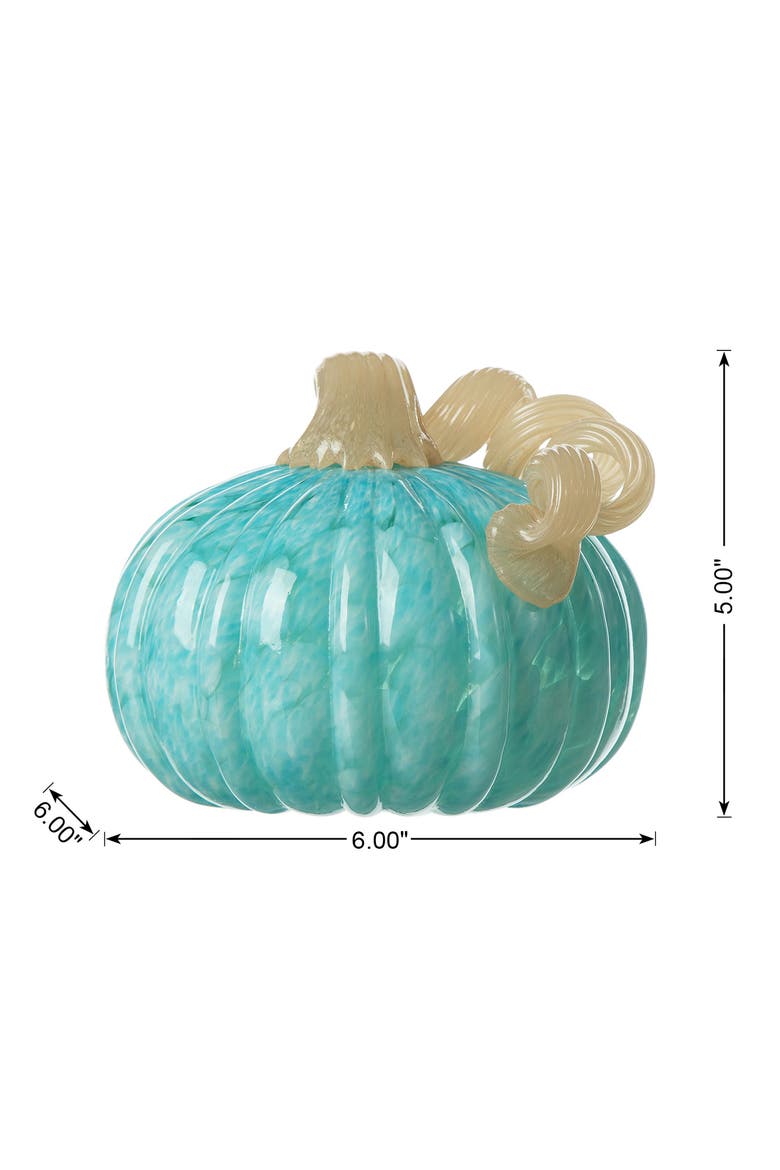 Fall Round Glass Pumpkins, Alternate, color, Blue