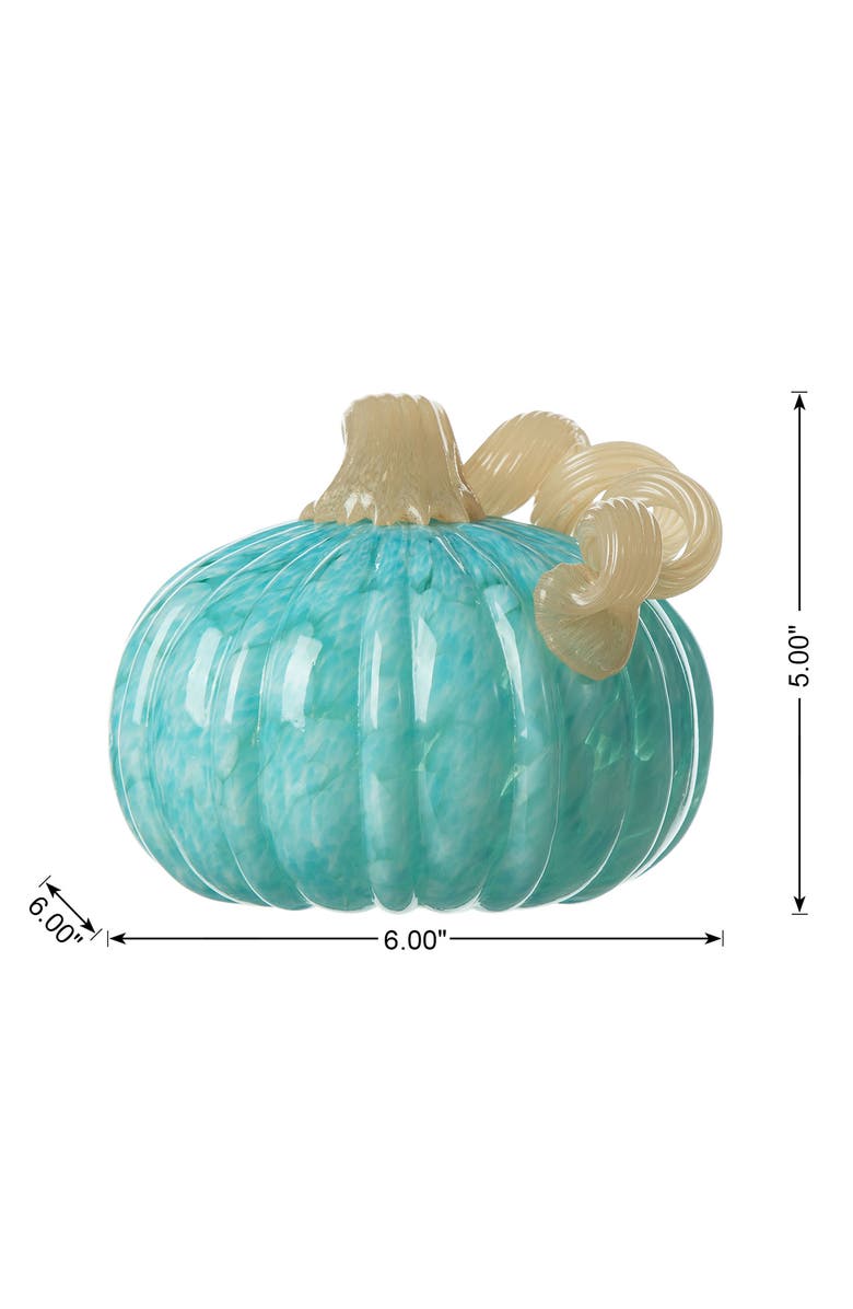 Glitzhome Fall Round Glass Pumpkins, Alternate, color, Blue