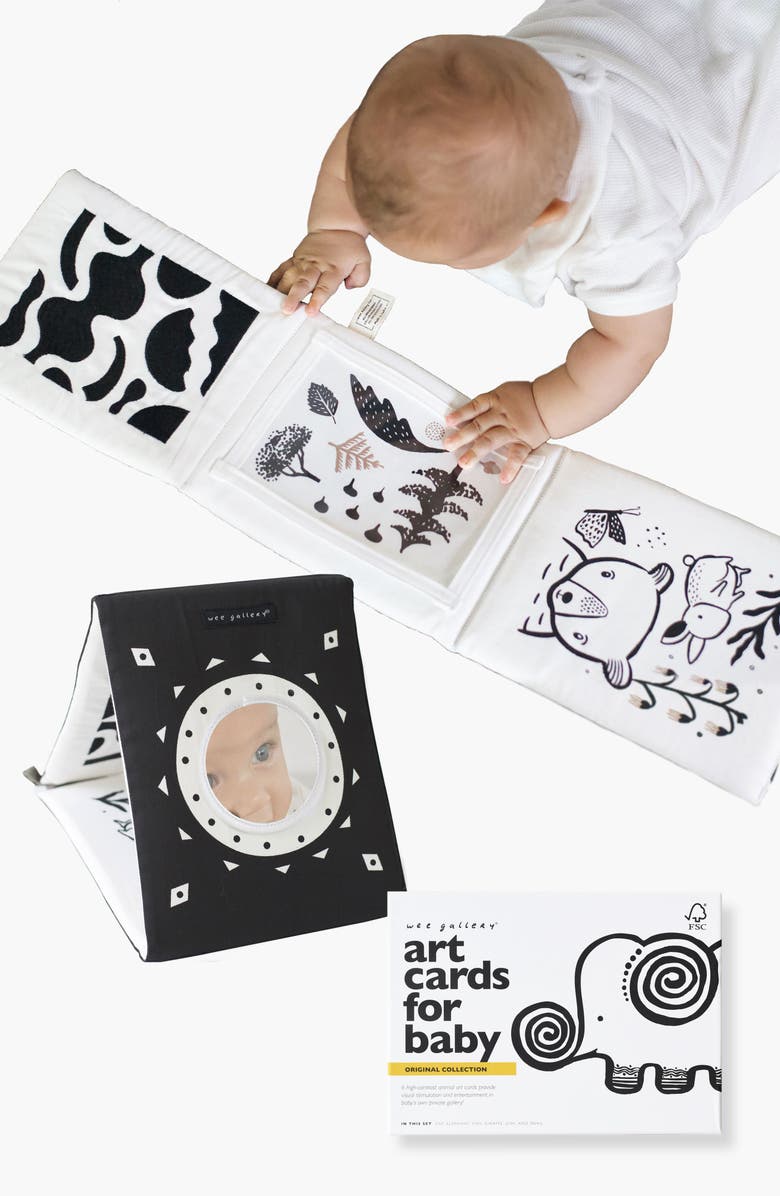Wee Gallery Tummy Time Gallery with Mirror and Art Cards for Baby Bundle, Alternate, color, Original