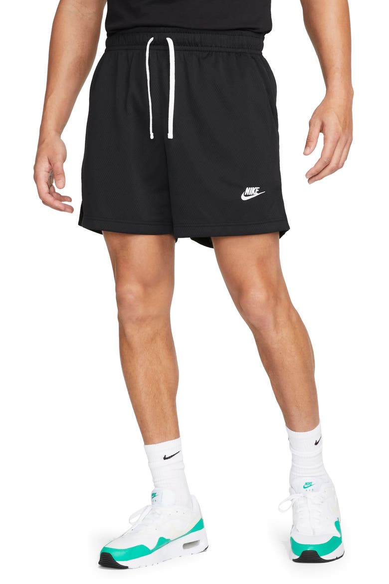 Club Flow Mesh Shorts, Main, color, BLACK/ WHITE