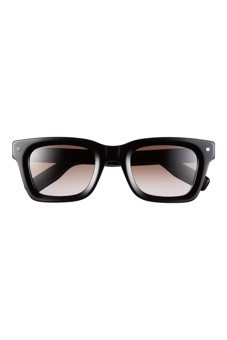 Line S1I Gradient Square Sunglasses, Main, color, SHINY BLACK / GRADIENT BROWN