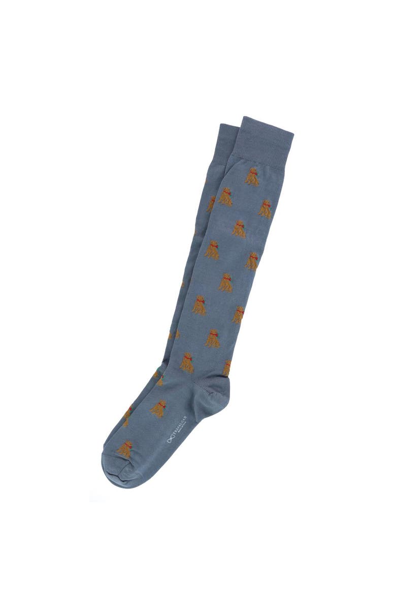 Trafalgar Chestnut the Winter Pup Over The Calf Mercerized Cotton Socks, Alternate, color, Steel Grey