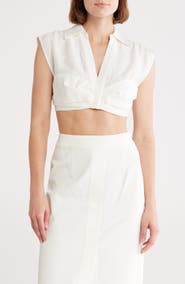 Cult Gaia Janette V-Neck Crop Top