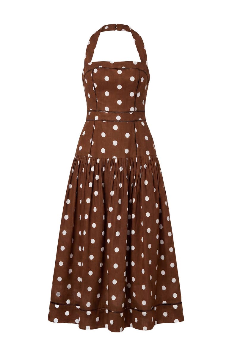 NICHOLAS Vivianne Dress, Alternate, color, Spice Ivory Polka Dot