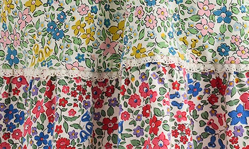 Mini Boden Kids' Hotchpotch Long Sleeve Tiered Cotton Dress In Multi
