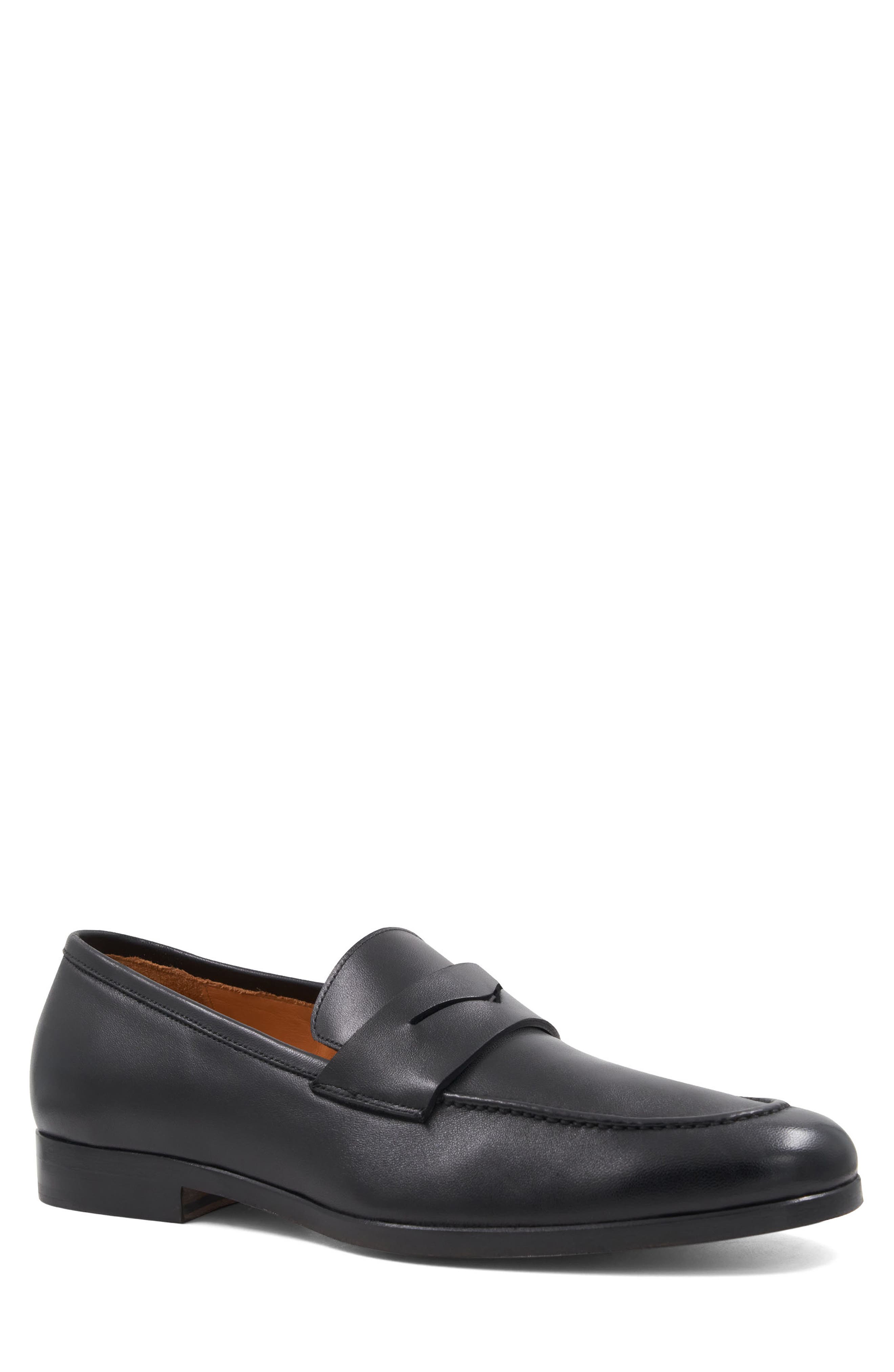 Bruno Magli Flex Apron Toe Penny Loafer, Main, color, Black