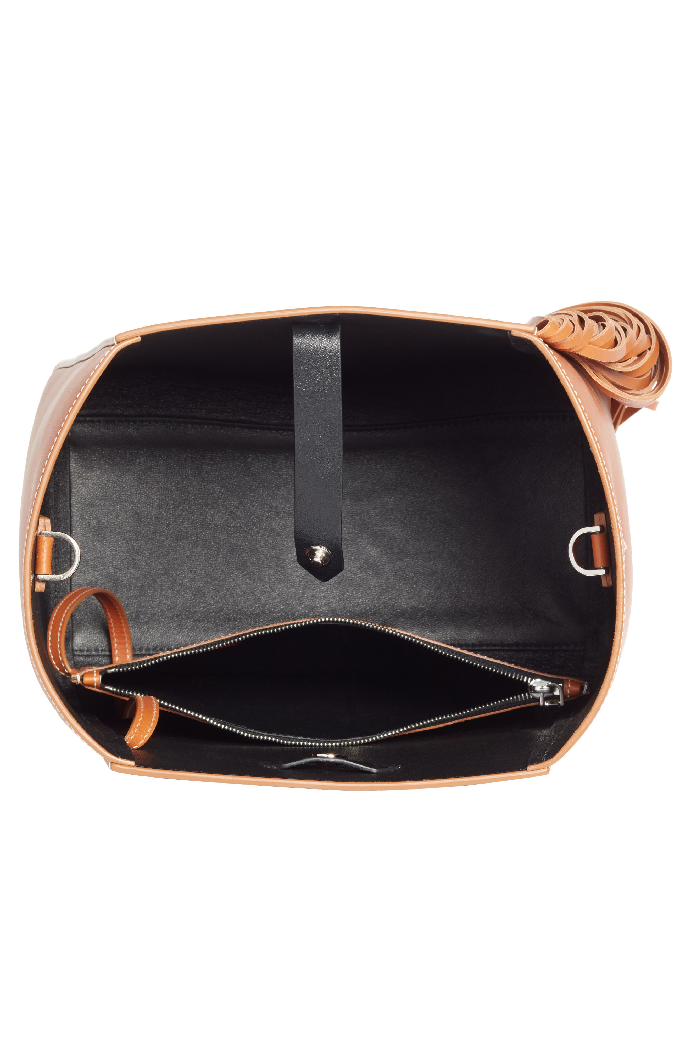 CALVIN KLEIN 205W39NYC Fringe Leather Bucket Bag, Alternate, color, 